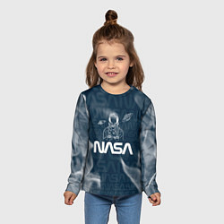 Лонгслив детский Nasa - космонавт - паттерн, цвет: 3D-принт — фото 2