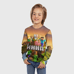 Лонгслив детский Нина Minecraft, цвет: 3D-принт — фото 2
