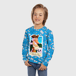 Лонгслив детский Доктор Ливси с черепом и ромом, цвет: 3D-принт — фото 2