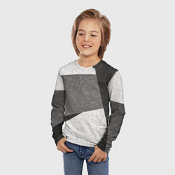 Лонгслив детский Белые и серые полосы на поверхности с блёстками, цвет: 3D-принт — фото 2
