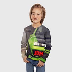 Лонгслив детский JDM машина зеленая тюнингованная, цвет: 3D-принт — фото 2