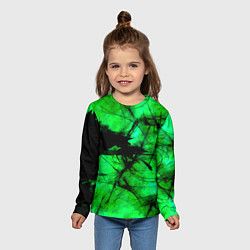 Лонгслив детский Зеленый фантом, цвет: 3D-принт — фото 2
