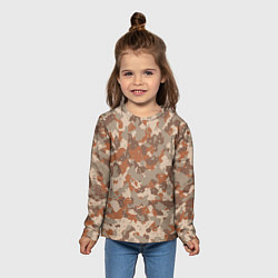 Лонгслив детский Цифровой камуфляж - серо-коричневый, цвет: 3D-принт — фото 2