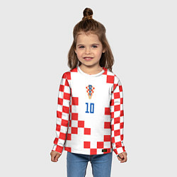 Лонгслив детский Модрич Сборная Хорватии форма к чемпионату мира 20, цвет: 3D-принт — фото 2