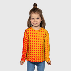 Лонгслив детский Оранжевая абстракция, цвет: 3D-принт — фото 2