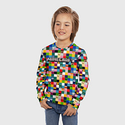 Лонгслив детский Minecraft - пиксельные персонажи, цвет: 3D-принт — фото 2