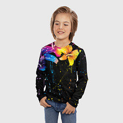 Лонгслив детский Цветные лилии, цвет: 3D-принт — фото 2