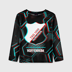 Лонгслив детский Hoffenheim FC в стиле glitch на темном фоне, цвет: 3D-принт
