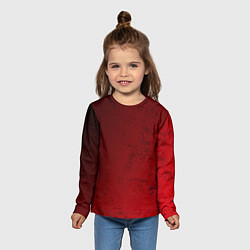 Лонгслив детский Темно - красный гранж, цвет: 3D-принт — фото 2