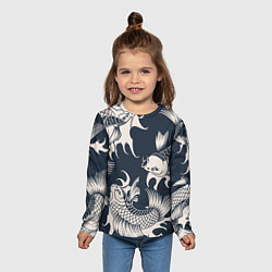 Лонгслив детский Japan carp, цвет: 3D-принт — фото 2