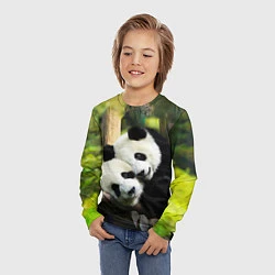 Лонгслив детский Влюблённые панды, цвет: 3D-принт — фото 2