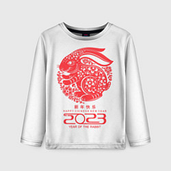 Детский лонгслив Happy chinese New Year, 2023 year of the rabbit