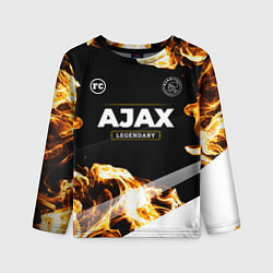 Лонгслив детский Ajax legendary sport fire, цвет: 3D-принт