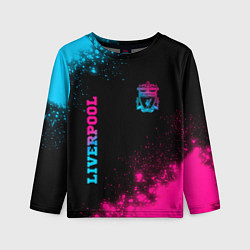 Детский лонгслив Liverpool - neon gradient: надпись, символ