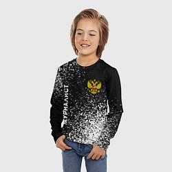 Лонгслив детский Журналист из России и герб РФ: надпись, символ, цвет: 3D-принт — фото 2