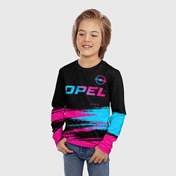 Лонгслив детский Opel - neon gradient: символ сверху, цвет: 3D-принт — фото 2