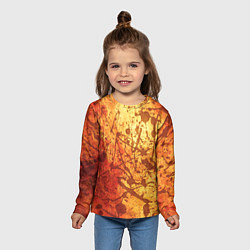Лонгслив детский Текстура - Orange in dark splashes, цвет: 3D-принт — фото 2