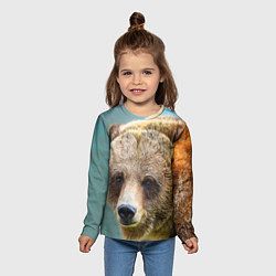 Лонгслив детский Русский бурый медведь, цвет: 3D-принт — фото 2