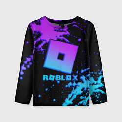 Лонгслив детский Roblox logo neon gradient, цвет: 3D-принт