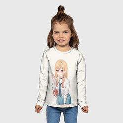 Лонгслив детский Красотка Марин Китагава, цвет: 3D-принт — фото 2