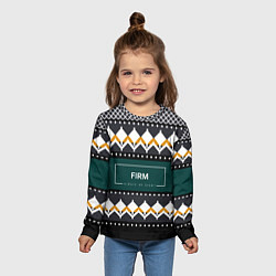 Лонгслив детский FIRM ретро свитер, цвет: 3D-принт — фото 2