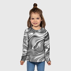 Лонгслив детский Плавленное серебро, цвет: 3D-принт — фото 2