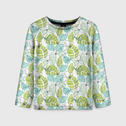 Лонгслив детский Цветы и птицы, цвет: 3D-принт