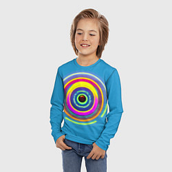 Лонгслив детский Гипнотические окружности, цвет: 3D-принт — фото 2