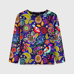 Лонгслив детский Multicolored floral patterns, цвет: 3D-принт