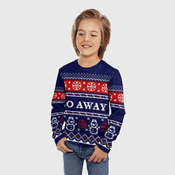 Лонгслив детский Уходите - новогодний свитер, цвет: 3D-принт — фото 2