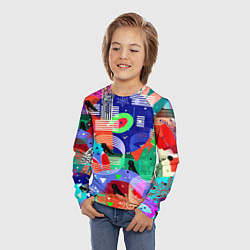 Лонгслив детский Птички, снежинки и заячьи ушки, цвет: 3D-принт — фото 2