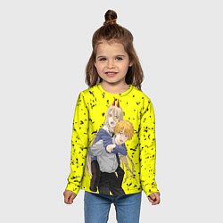 Лонгслив детский Человек бензопила - Дэнджи и Пауэр, цвет: 3D-принт — фото 2