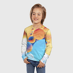 Лонгслив детский Абстрактные круги с разными красками, цвет: 3D-принт — фото 2