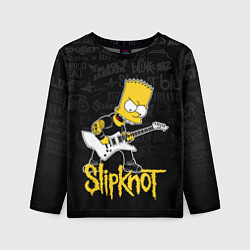 Лонгслив детский Slipknot Барт Симпсон рокер логотипы, цвет: 3D-принт