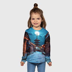 Лонгслив детский Пагода ясака, цвет: 3D-принт — фото 2