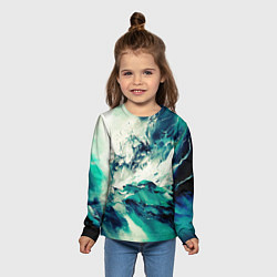 Лонгслив детский Всплеск воды абстракция, цвет: 3D-принт — фото 2