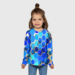 Лонгслив детский Абстракция неоновая, цвет: 3D-принт — фото 2