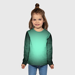 Лонгслив детский Аквамариновый градиент, цвет: 3D-принт — фото 2