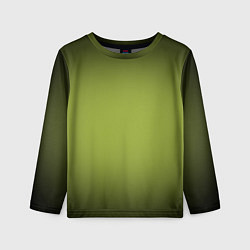 Лонгслив детский Оливковый фон и черная виньетка, градиент, цвет: 3D-принт