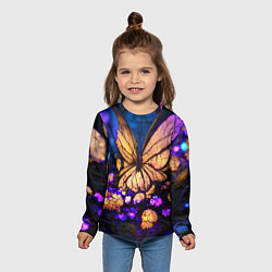 Лонгслив детский Цветок бабочка midjouney, цвет: 3D-принт — фото 2