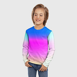 Лонгслив детский Неоновые краски космоса, цвет: 3D-принт — фото 2