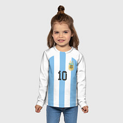 Лонгслив детский Марадона форма сборной Аргентины, цвет: 3D-принт — фото 2