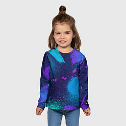 Лонгслив детский Брызги краски, цвет: 3D-принт — фото 2
