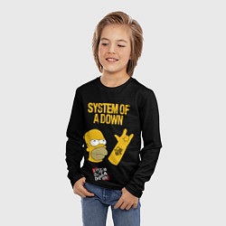 Лонгслив детский System of a Down Гомер Симпсон рокер, цвет: 3D-принт — фото 2