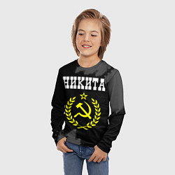 Лонгслив детский Никита и желтый символ СССР со звездой, цвет: 3D-принт — фото 2