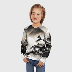 Лонгслив детский Японская деревушка, цвет: 3D-принт — фото 2