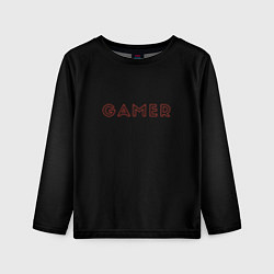 Лонгслив детский Красная надпись gamer, цвет: 3D-принт