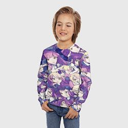 Лонгслив детский Японские девушки в стиле анимэ, цвет: 3D-принт — фото 2