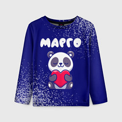 Лонгслив детский Марго панда с сердечком, цвет: 3D-принт
