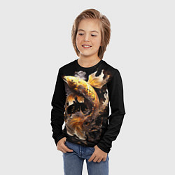 Лонгслив детский Рыба золотой дракон, цвет: 3D-принт — фото 2